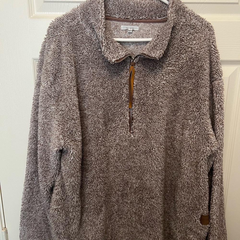 Maurices Tan Zip Up Sweater Fleece